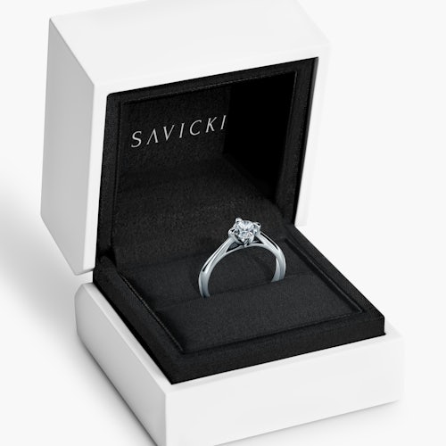 Pierścionek zaręczynowy The Light: białe złoto, diament laboratoryjny